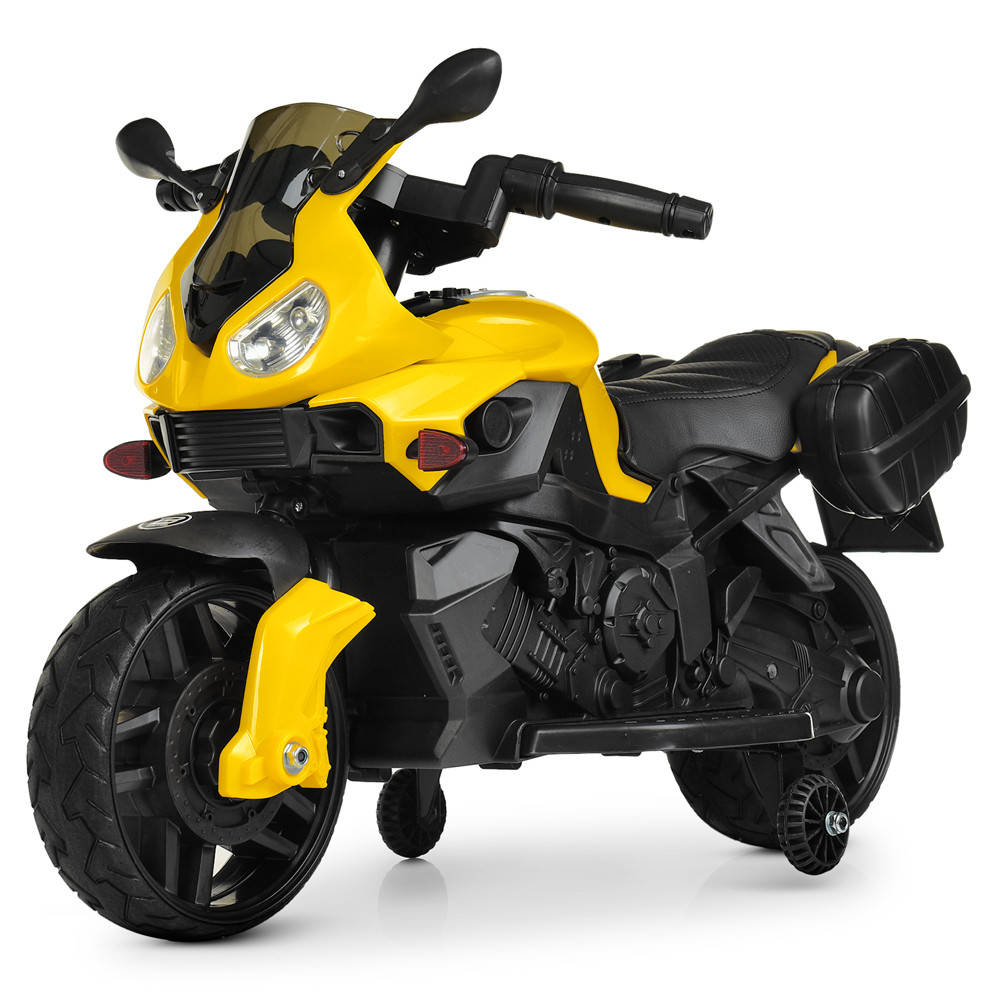 Детский электромотоцикл (1 мотор 20W, 1 аккум 6V4, MP3, колеса EVA) Мотоцикл Bambi M 4080EL-6 Желтый
Детский электромотоцикл (1 мотор 20W, 1 аккум 6V4, MP3, колеса EVA) Мотоцикл Bambi M 4080EL-6 Желтый