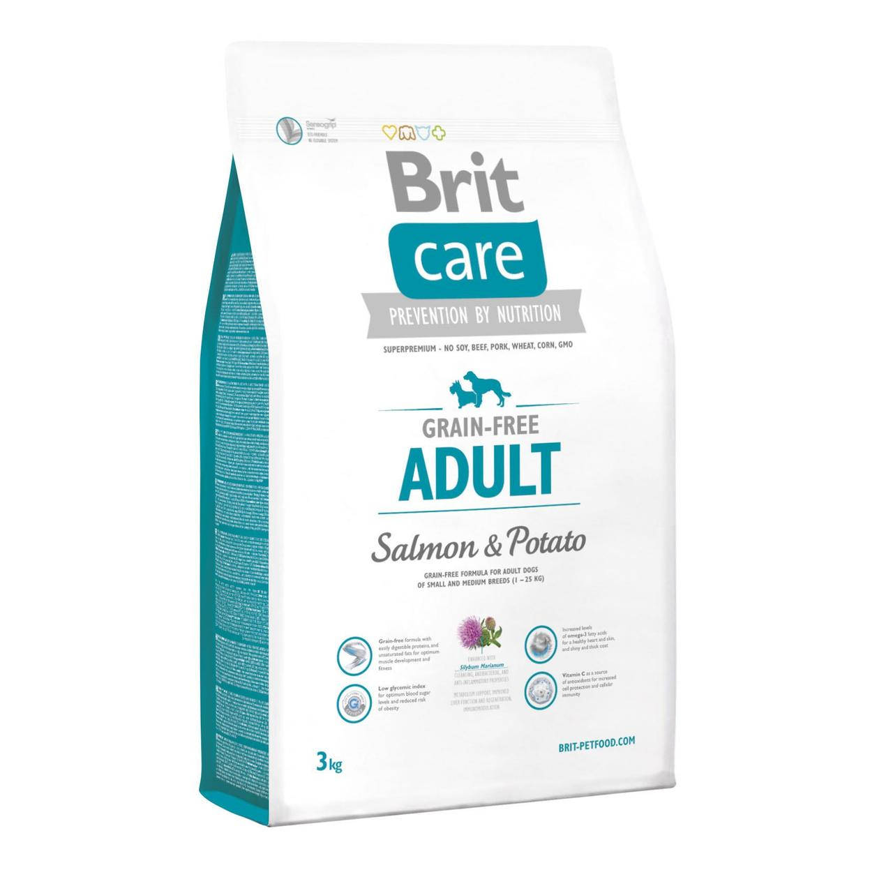 Сухой корм для взрослых собак малых и средних пород Brit Care GF Adult Salmon & Potato с лососем 3 кг
Сухой корм для взрослых собак малых и средних пород Brit Care GF Adult Salmon & Potato с лососем 3 кг