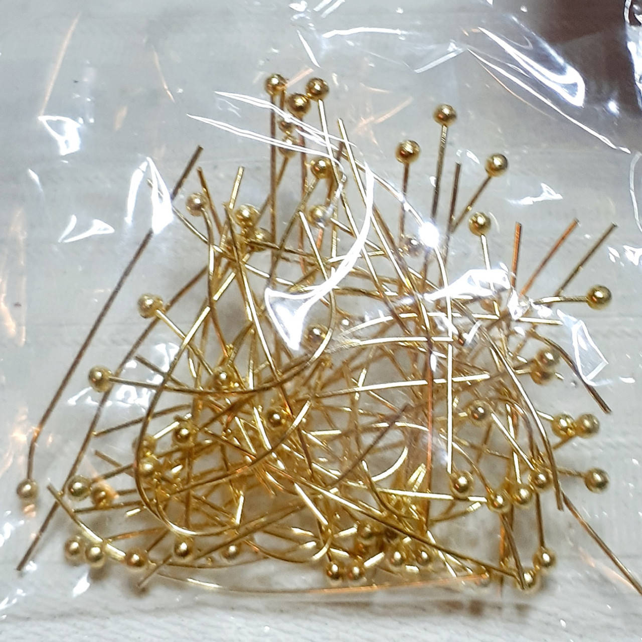 Пін з кулькою, золото, 3 см, 5г (близько 65 шт) 
Пін з кулькою, золото, 3 см, 5г (близько 65 шт)