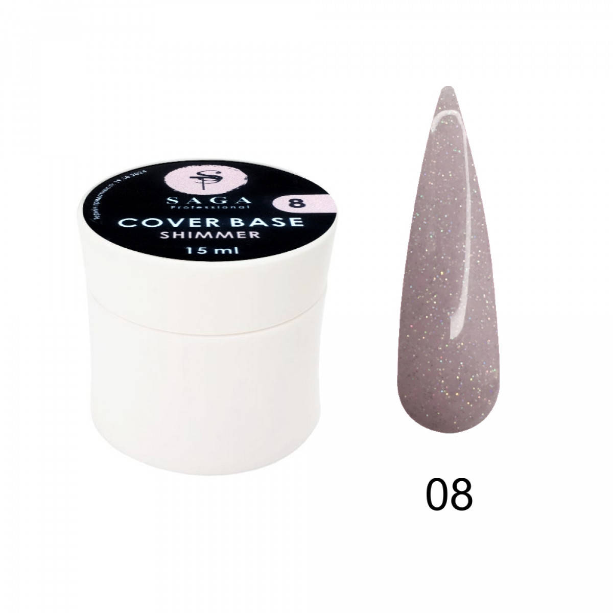 База для гель-лака камуфлирующая с шиммером Saga Professional Cover Base Shimmer №8, 15мл
База для гель-лака камуфлирующая с шиммером Saga Professional Cover Base Shimmer №8, 15мл