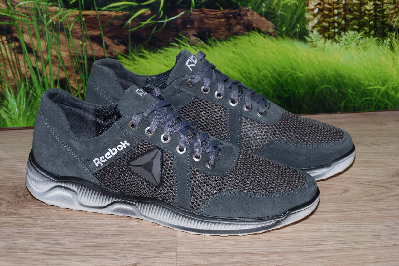Кроссовки летние кожа натуральная + сетка М65 Reebok размеры 46 47 48 49 50, Серый 
Кроссовки летние кожа натуральная + сетка М65 Reebok размеры 46 47 48 49 50, Серый