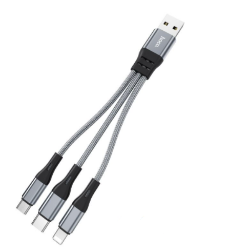 Универсальный кабель HOCO X47 3in1 на Micro-usb, Lightning, Type-C (0.25m) (3 цвета) стальной
Универсальный кабель HOCO X47 3in1 на Micro-usb, Lightning, Type-C (0.25m) (3 цвета) стальной