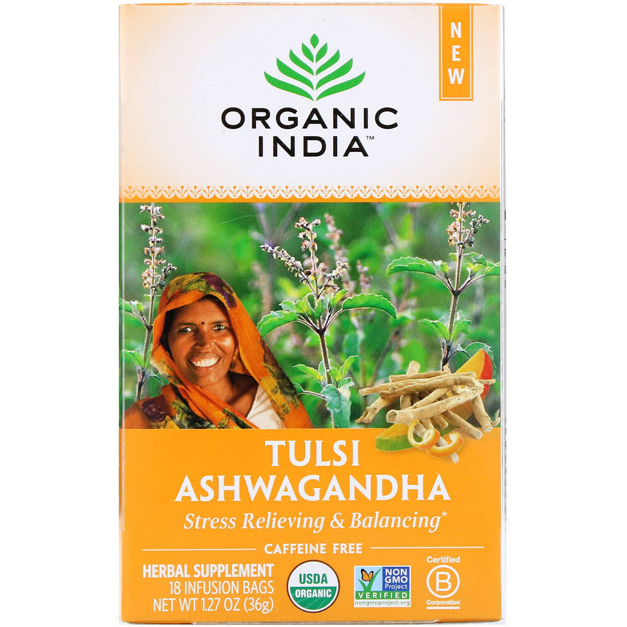 Organic India, Tulsi Tea, Ашваганда, без кофеина, 18 пакетиков для настоя, 1,27 унции (36 г)
Organic India, Tulsi Tea, Ашваганда, без кофеина, 18 пакетиков для настоя, 1,27 унции (36 г)