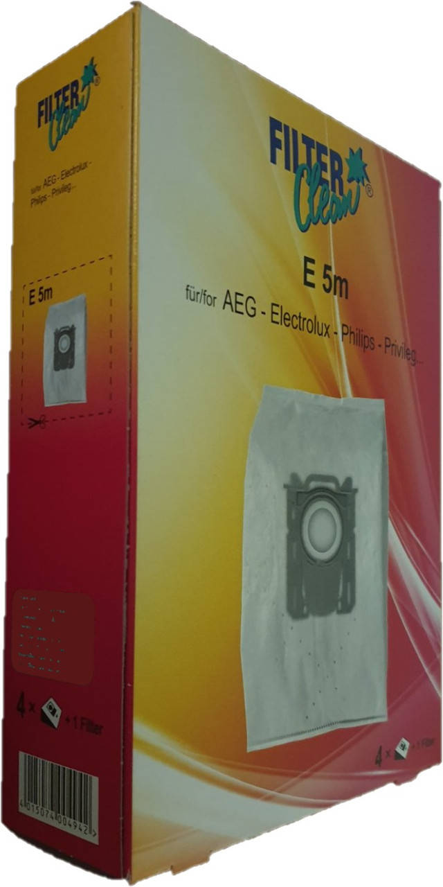 Мешки для пылесоса в комплекте 4 пылесборника Filter Clean E5m (1599) для пылесоса Philips, Electrolux (S-Bag)
Мешки для пылесоса в комплекте 4 пылесборника Filter Clean E5m (1599) для пылесоса Philips, Electrolux (S-Bag)