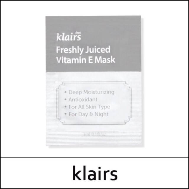 

Витаминная маска для сияния кожи Dear, Klairs Freshly Juiced Vitamin E Mask, 3 мл (пробник)