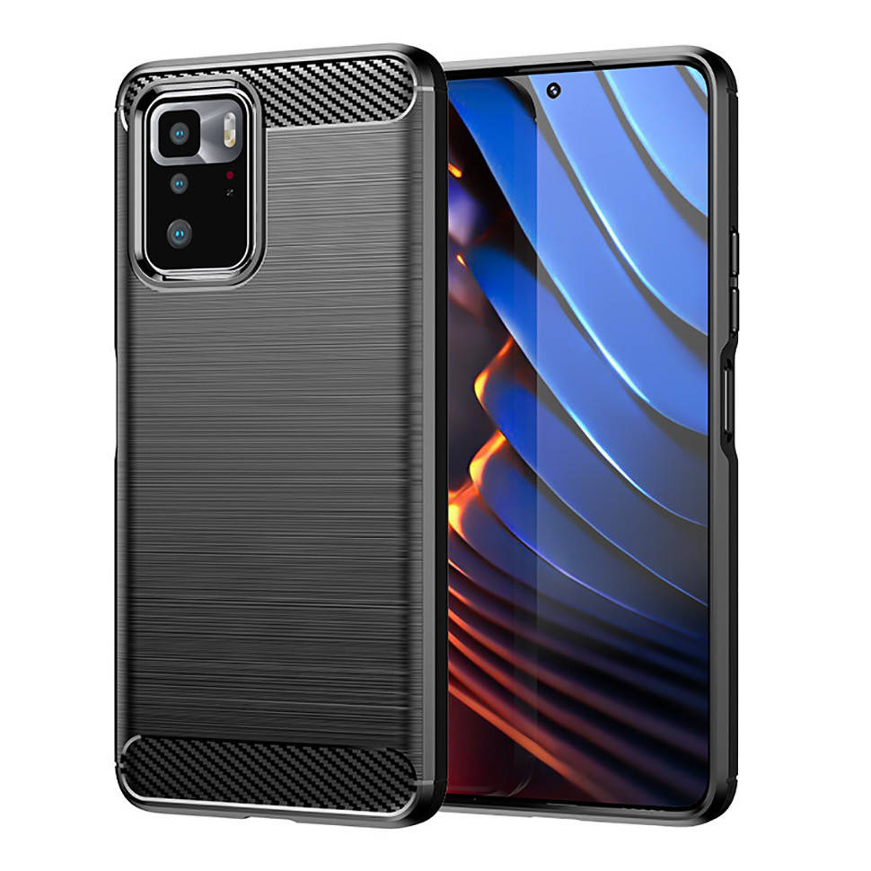 

Чехол Lenuo Carbon Fiber для Poco X3 GT Black, Черный