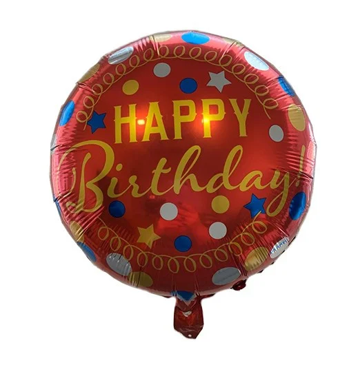 

Фольгированный шарик КНР 18" (45 см) Круг Happy Birthday красный, Разные цвета