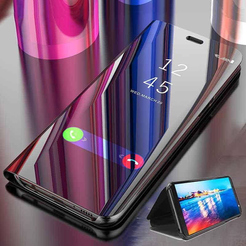 

Зеркальный чехол-книжка с функцией подставки для Samsung A7 2018 (A750) Черный