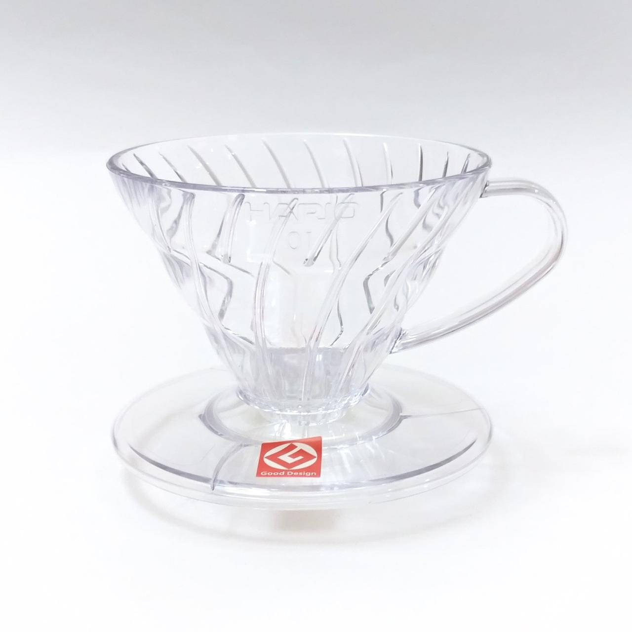 

Пуровер Hario V60 01 воронка прозрачный пластиковый для заваривания фильтр кофе на 1-2 чашки