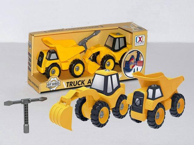 

Игровой набор - конструктор экскаватор и самосвал, 11*16*8 см, пластик (CXL200-28)