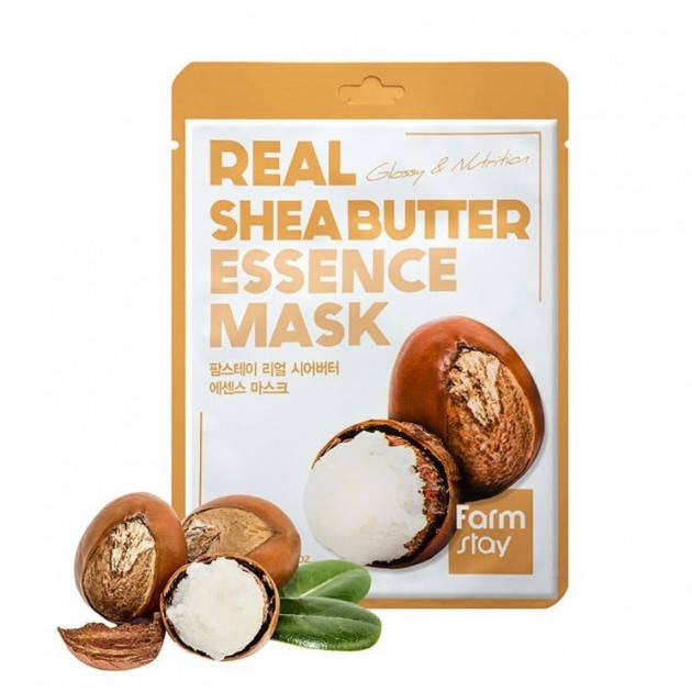 

Тканевая маска для лица с маслом ШИ FARMSTAY REAL SHEA BUTTER ESSENCE MASK - 23 ml