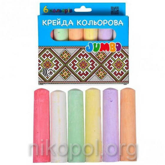 

Набор цветных мелков "JUMBO-C" 6 цветов, Разные цвета