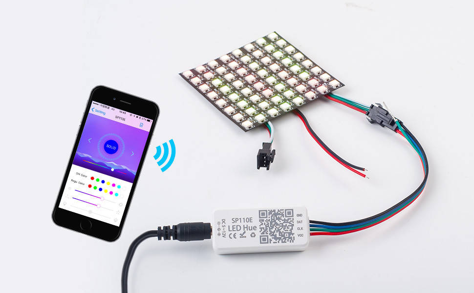 

Bluetooth контролер SP110e для адресной диодной ленты WS2811, WS2812