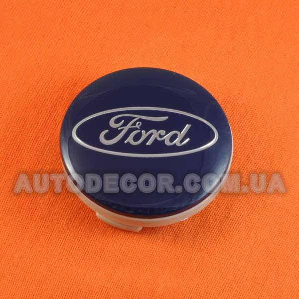 

Колпачки заглушки на литые диски Ford (54/51/10) 6m21-1003-AA синие / хром лого