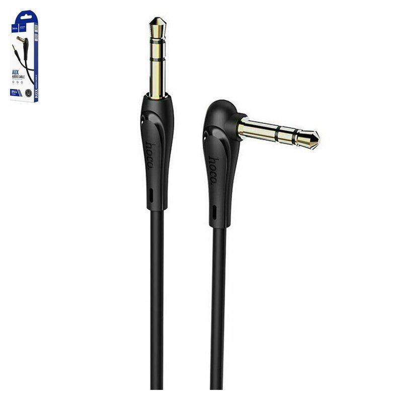 

AUX-кабель Hoco UPA14, TRS 3.5 мм, 100 см, чорний, Г-подібний, TRS 3,5 мм до TRS 3,5 мм, Черный