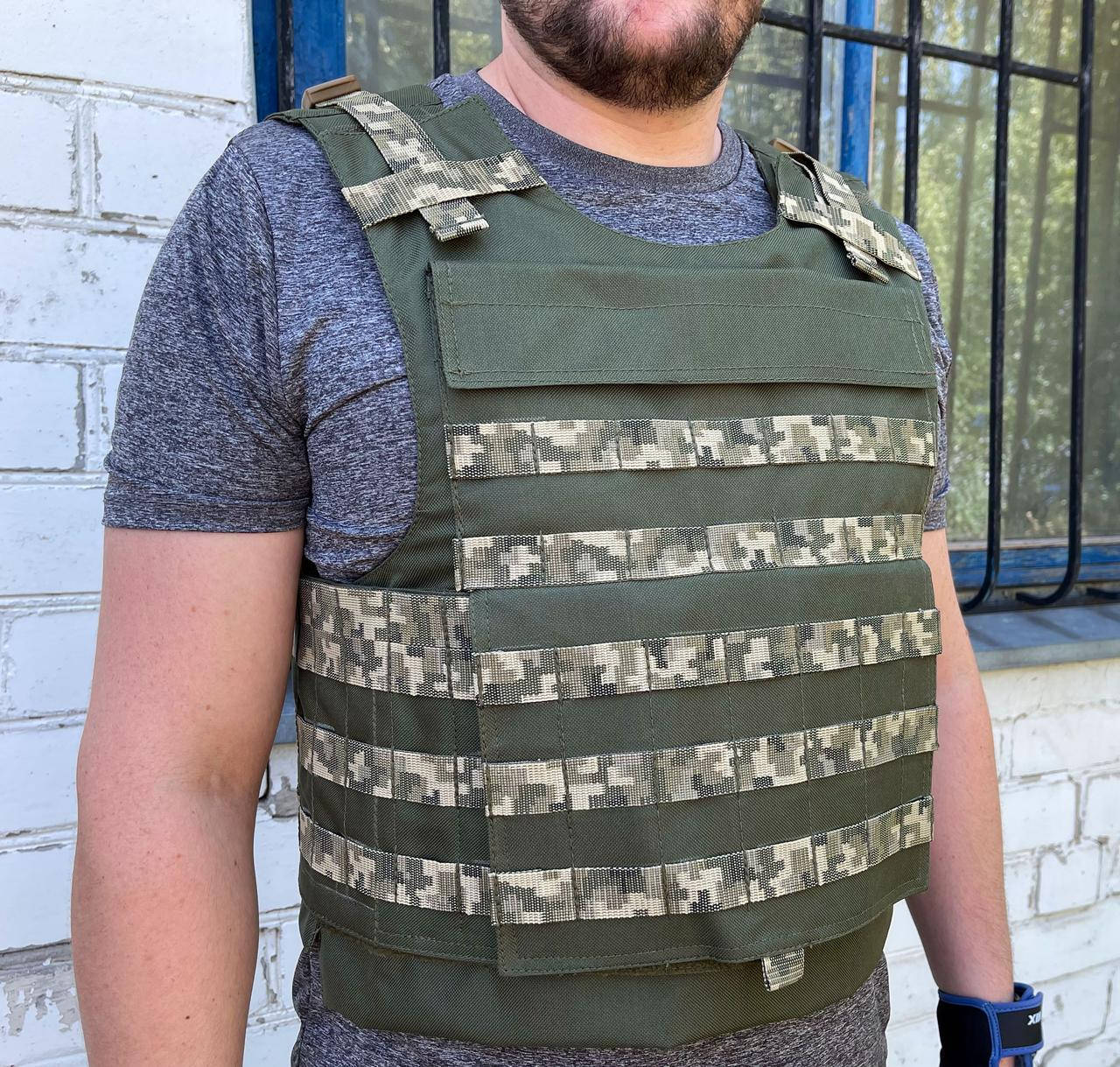 

Бронежилет (плитоноска) тактический с системою Molle хаки армейский Cordura (sp-018)
