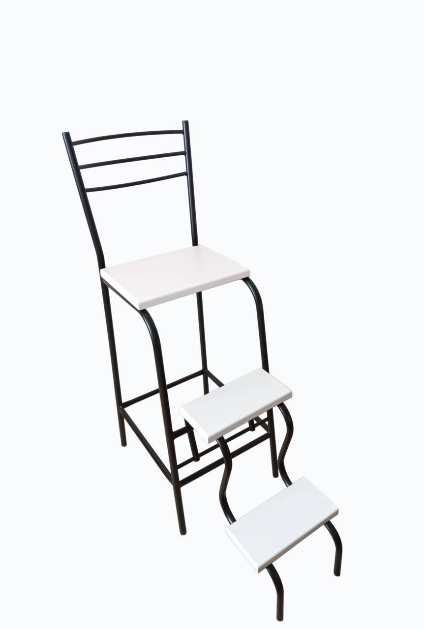 

Барный стул со ступеньками Черный/Белый