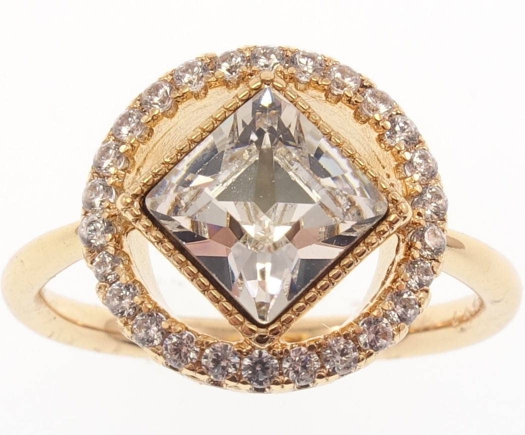 

Кольцо Xuping Позолота 18K с кр-ми Swarovski "Кристалл Clear в обрамлении циркония" р.18