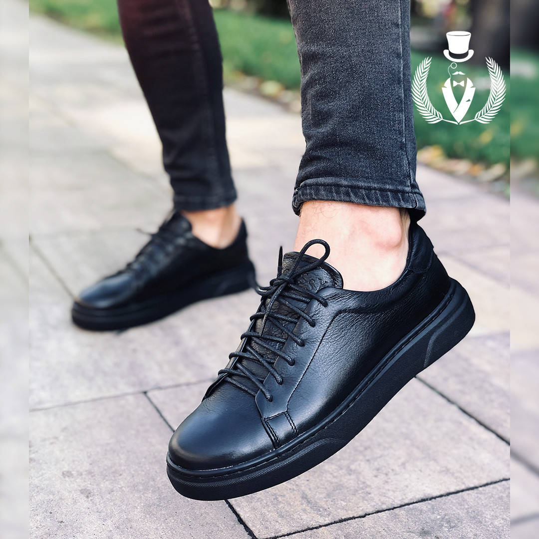 

Черные кеды из натуральной кожи 44, Черный