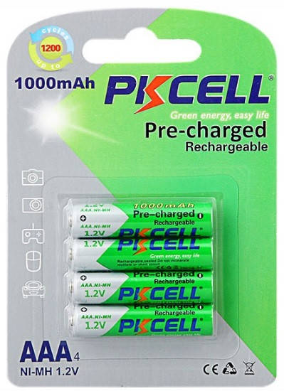 

Аккумулятор PKCELL 1.2V AAA 1000mAh NiMH Already Charged, 4 штуки в блистере цена за блистер, Q12