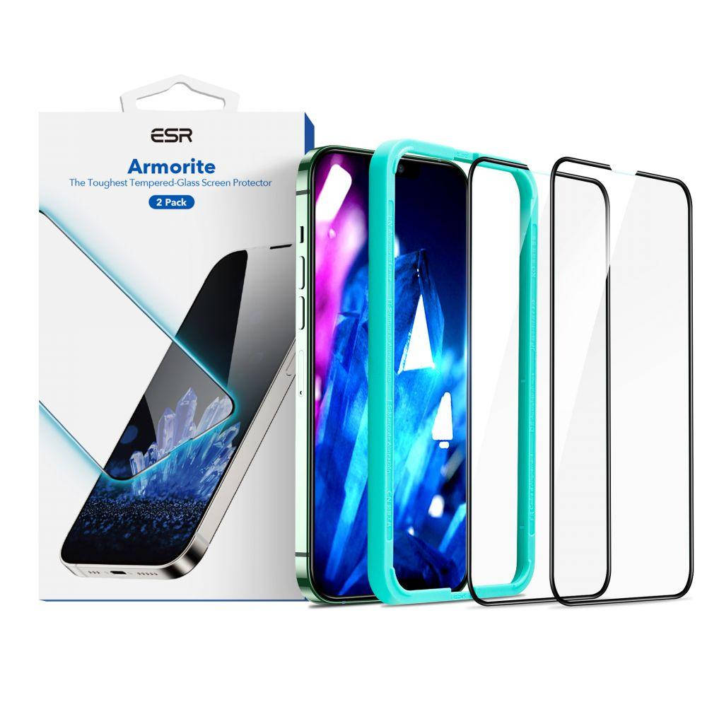 

Защитное стекло ESR для iPhone 13 Pro Max - Armorite (2 шт), Black (4894240150832), Прозрачный