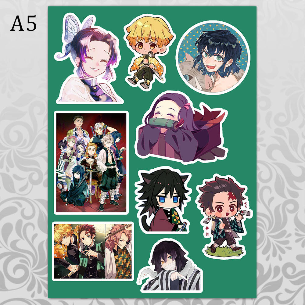 

Стикеры Аниме Kimetsu no Yaiba без порезки 03, Разные цвета