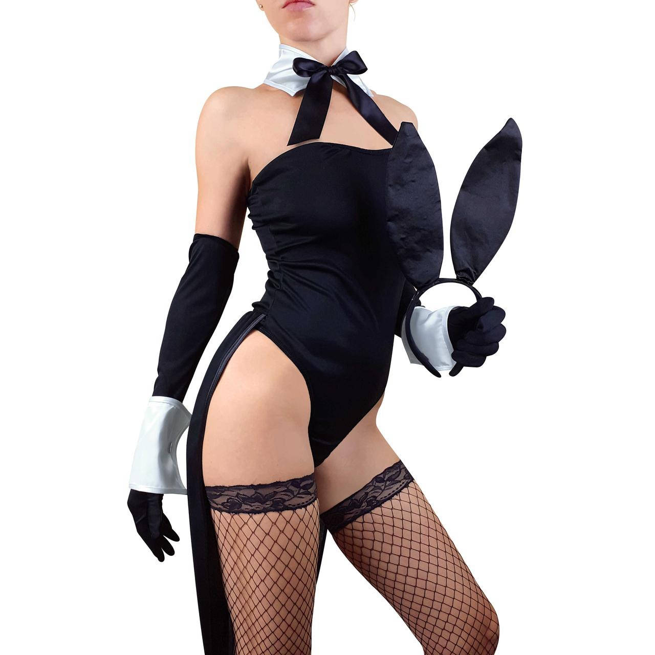 

Женский ролевой костюм Playboy со шлейфом Черный XS