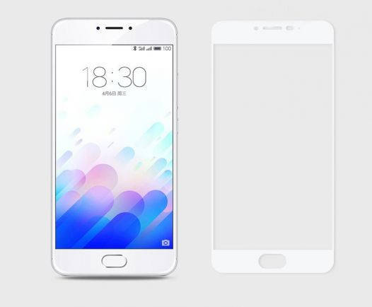 

Защитное стекло для Meizu M3 \3mini 0,30 mm 3D стекло на весь экран, Белый