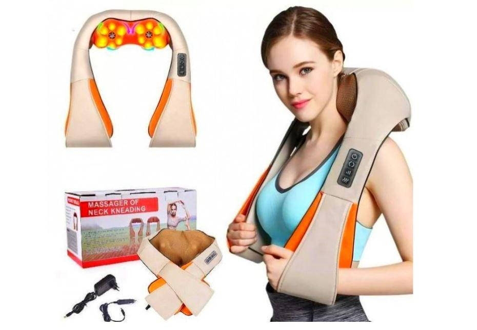 

Роликовый массажер для шеи и плеч с ИК-прогревом Massager of Neck Kneading, Бежевый