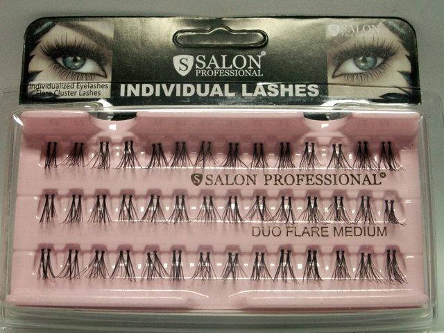 

Пучки для наращивания ресниц Salon Professional DUO FLARE двойные Individual Lashes LONG, Черный