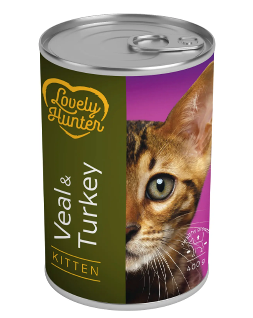 

Lovely Hunter Kitten Veal & Turkey Корм для котят с телятиной и индюшкой 400 г