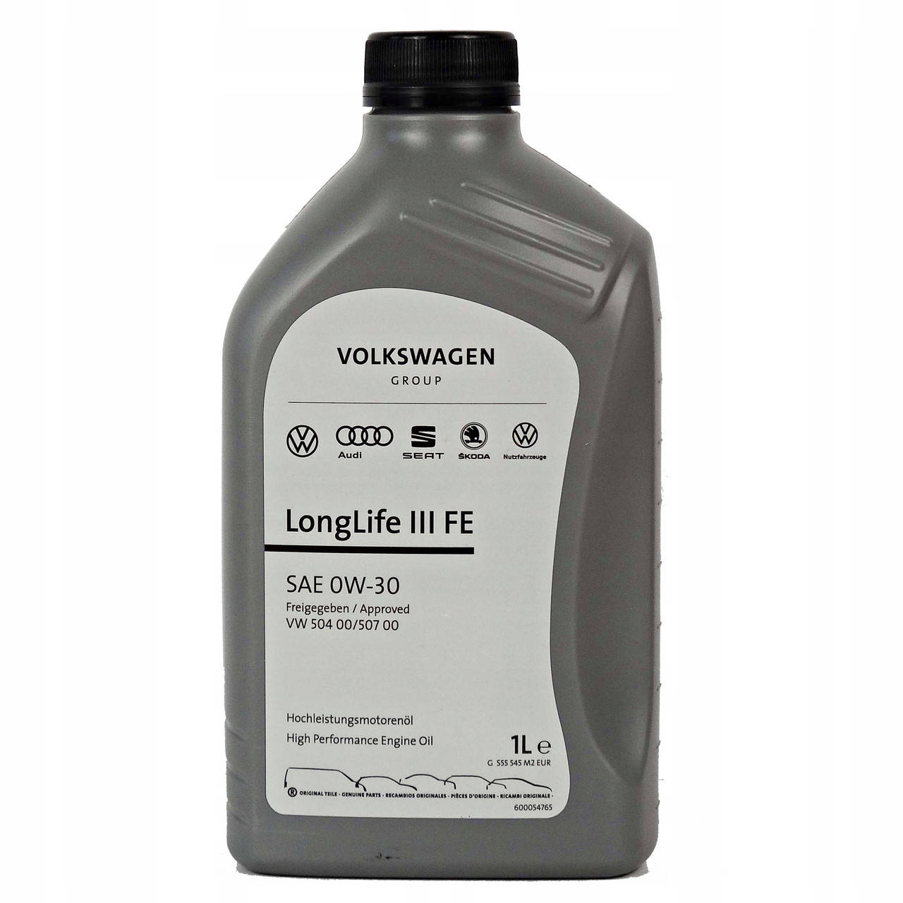 

Моторное масло VAG Longlife III FE 0W-30 1л (GS55545M2) ORG GS55545M2