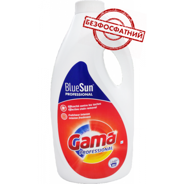 

Гель для стирки Gama Professional для профессиональной стирки, 5.1 л (102 стирки)