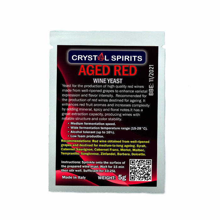 

Дрожжи для выдержанных красных вин Crystal Spirits AGED RED Wine Yeast