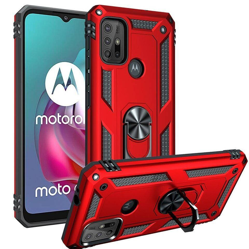

Чехол Shield для Motorola Moto G30 бампер противоударный с подставкой Red, Красный