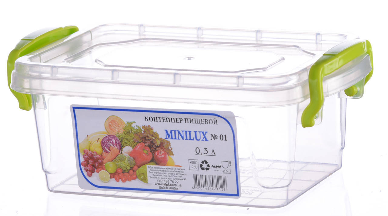 

Контейнер с крышкой из пищевого пластика для хранения продуктов, еды 0,3 л 136Х86Х55 мм Ал-Пластик OST-1232