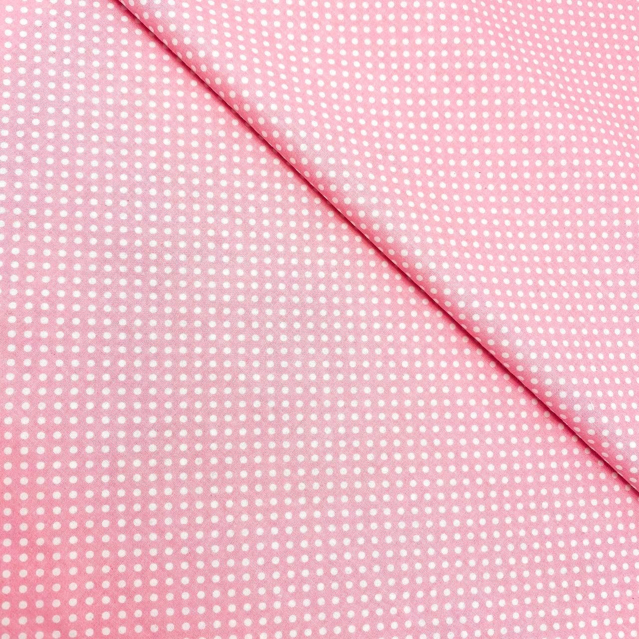 

Польская хлопковая ткань "Точки белые на нежно розовом 3мм", Разные цвета