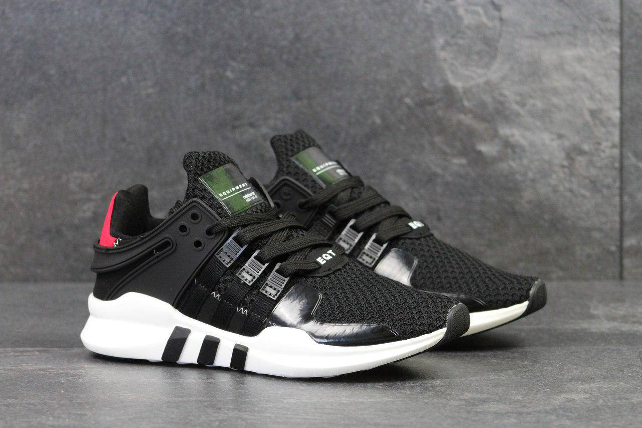 

Мужские кроссовки Adidas Equipment летние из текстиля кроссовки в стиле адидас черные с белой подошвой, Черный