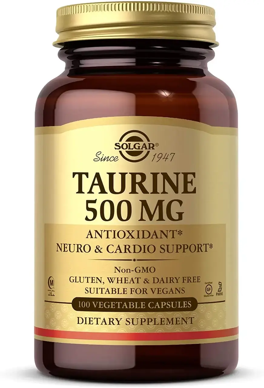 

Таурин, Taurine, Solgar, 500 мг, 100 капсул