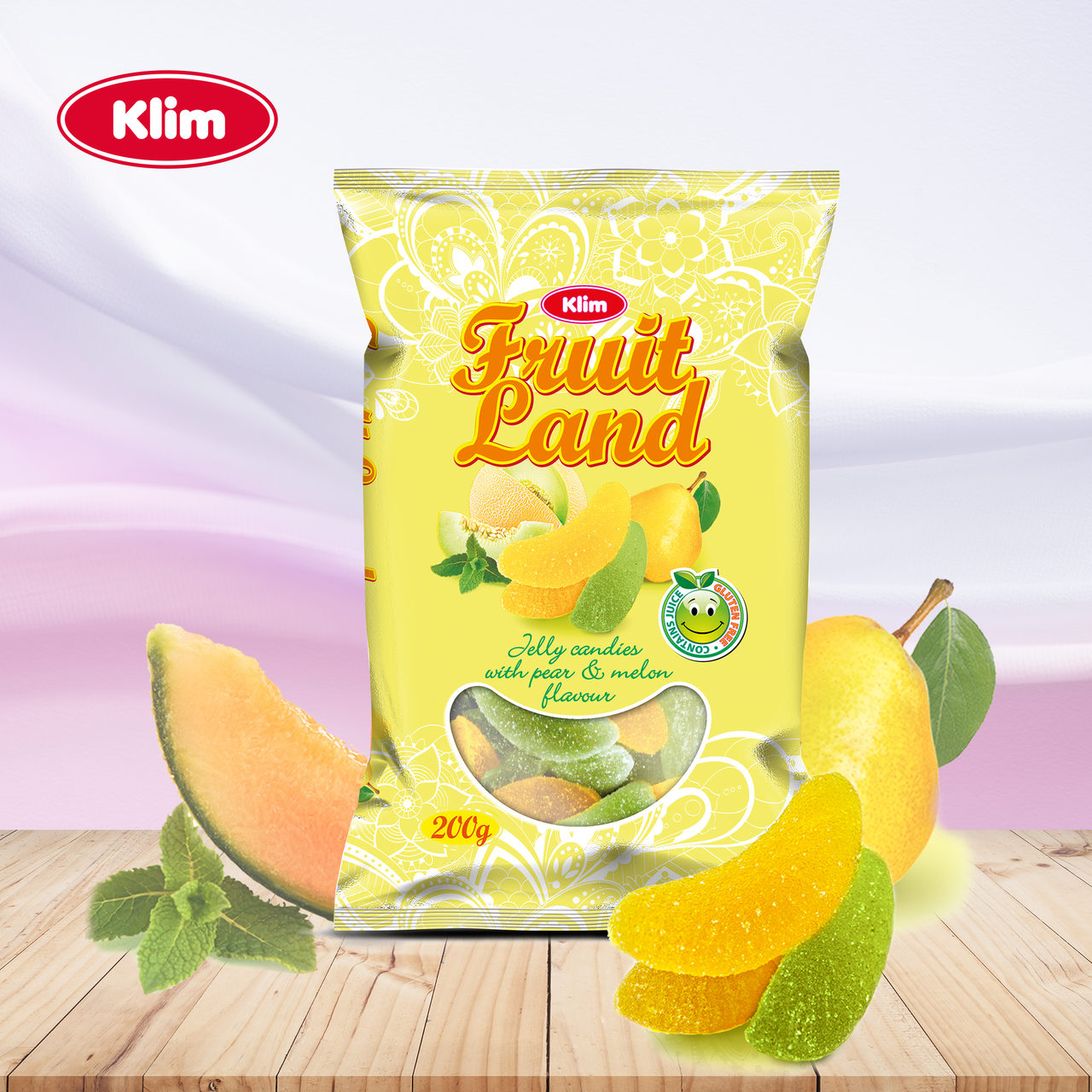 

Мармелад на натуральных соках со вкусом: груша и дыня «Fruit Land» (0,200*12)