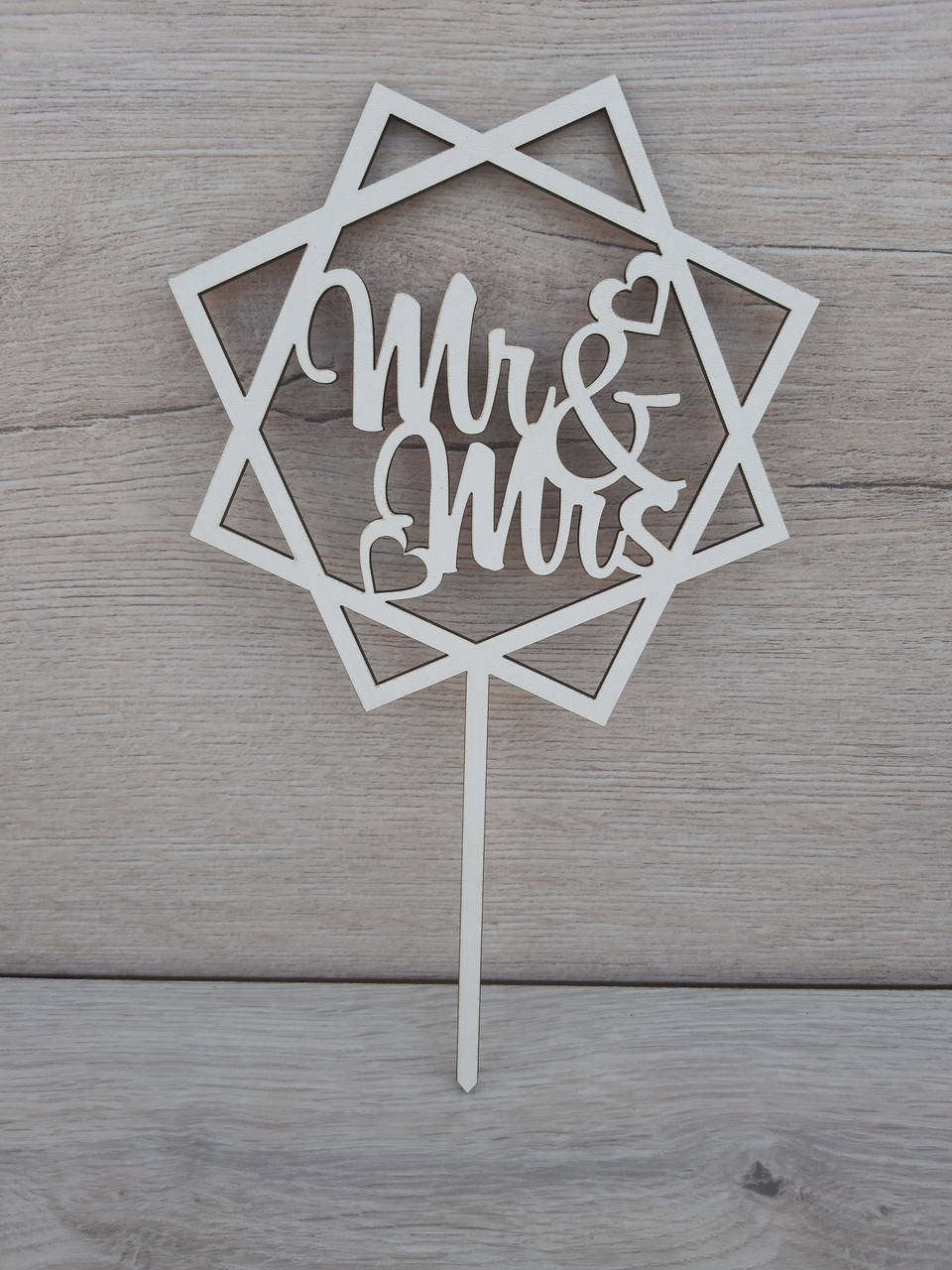 

Топпер белый на цельной ножке "Mr&Mrs"