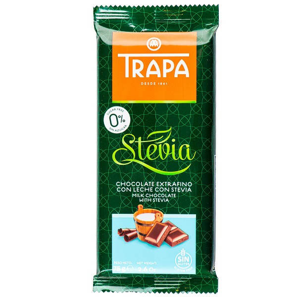 

Молочный шоколад, без сахара, Trapa Stevia