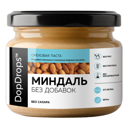 

Паста ореховая DopDrops™ Миндаль (250 грамм)