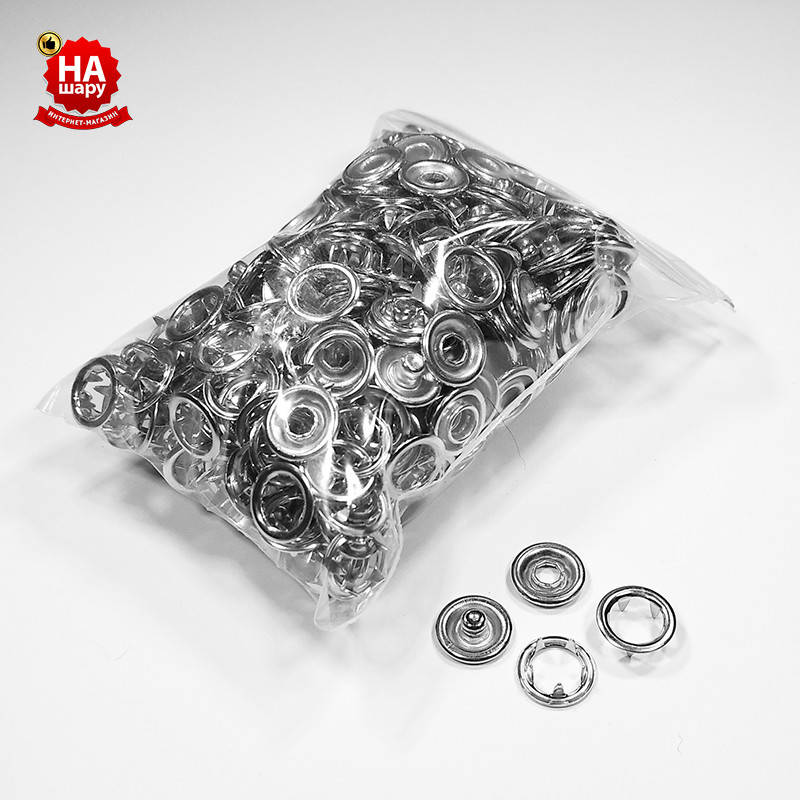 

Кнопка трикотажная 9.5мм, нержавеющая, серебро (100шт) Кнопка бейби, baby