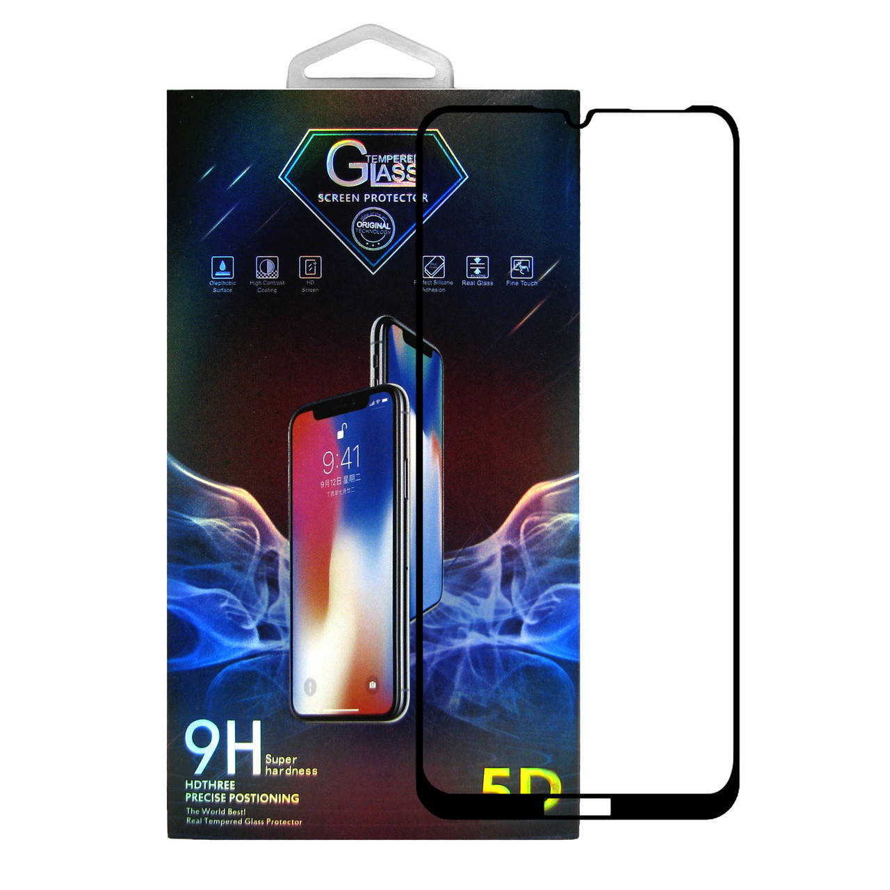 

Защитное стекло Premium Glass 5D Full Glue для Huawei Y6 2019 / Honor 8A Black, Черный