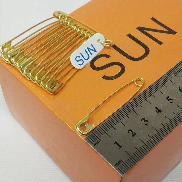 

Булавки английские 3 золото 12шт Sun