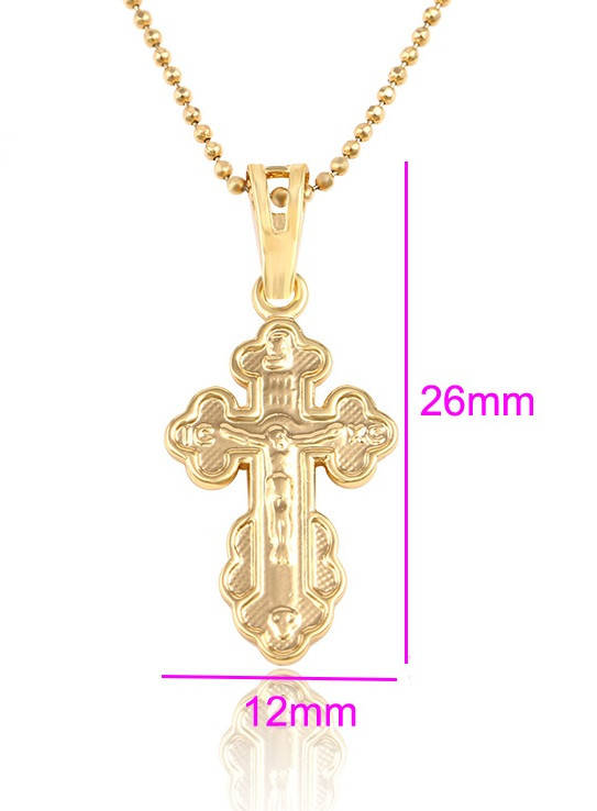 

Крест позолоченный с распятием "Спаси и Сохрани", медицинское золото, 18К
