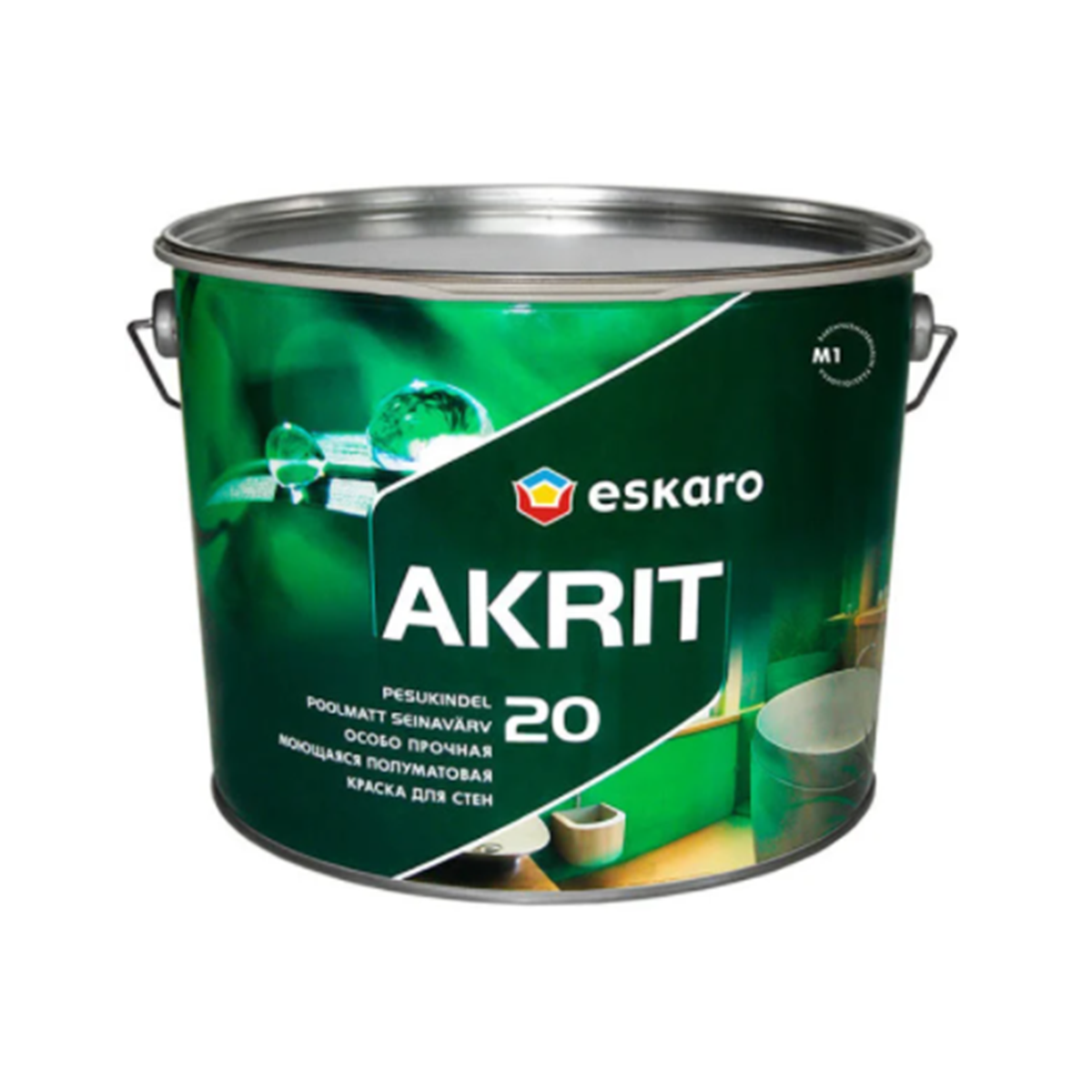

Особопрочная краска для стен и потолка Eskaro Akrit 20 9,5л, Белый