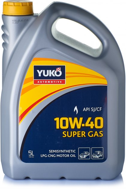 

Масло моторное полусинтетическое YUKO SUPER GAS 10w40 API SM/CF 5л 186579