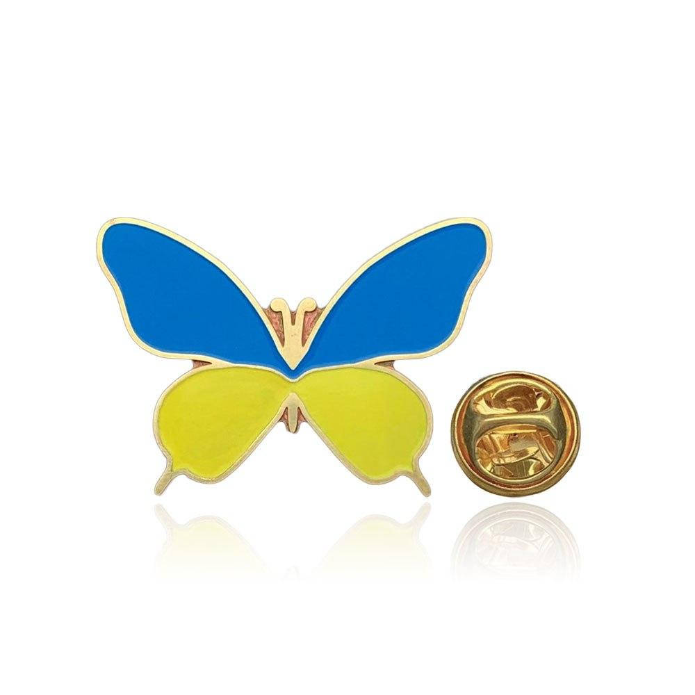 

Брошь-значок BROCHE Бабочка флаг Украины разноцветная BRGV112612